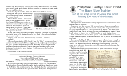 Presbyterian Heritage Center Exhibit The Shape Note Tradition