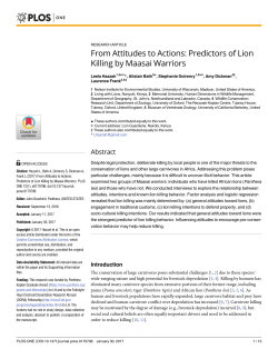 From Attitudes to Actions: Predictors of Lion Killing by Maasai Warriors