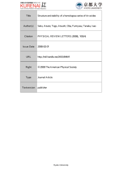 Title Structure and stability of a homologous series of tin oxides