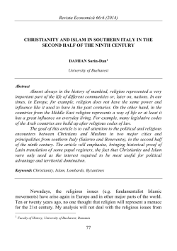 christianity and islam in southern italy in the second half of the ninth