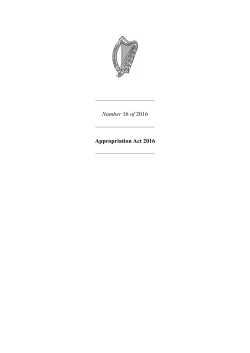 Number 16 of 2016 Appropriation Act 2016