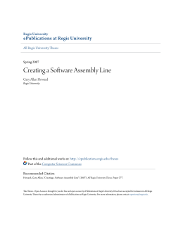 Creating a Software Assembly Line - ePublications at Regis University