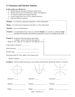3.1 Functions and Function Notation