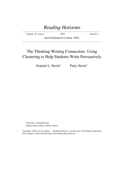The Thinking-Writing Connection: Using Clustering to Help Students