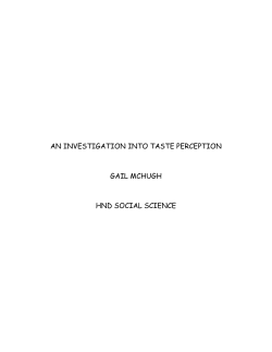 an investigation into taste perception