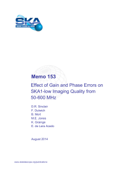 Memo 153 - Square Kilometre Array