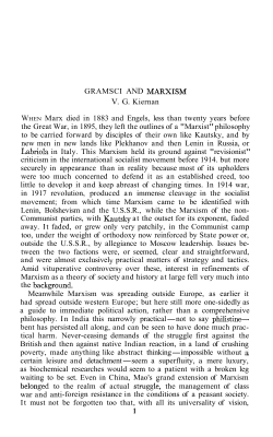 GRAMSCI AND MARXISlM VG Kiernan WHEN