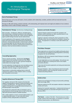 An Introduction to Psychological Therapies