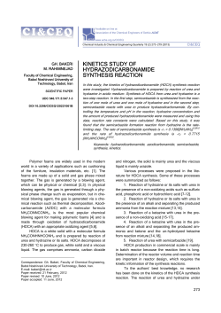 kinetics study of hydrazodicarbonamide synthesis reaction
