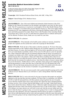 Transcript Prof Owler, ABC 666 - Budget