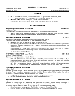 curriculum vitae  - University of Louisville