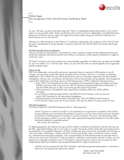 The Acceptance of the CSA/US Product Certification Mark