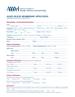 allied health membership application