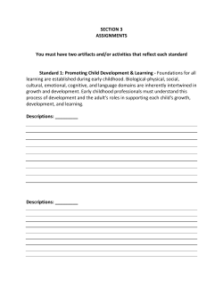 SECTION 3 ASSIGNMENTS You must have two artifacts and/or