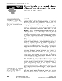 Climatic limits for the present distribution of beech