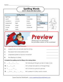 Spelling Words - Super Teacher Worksheets