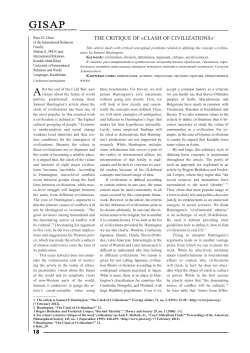 the critique of &laquo;clash of civilizations
