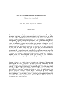 Cooperative Marketing Agreements Between Competitors