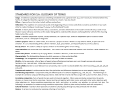 STANDARDS FOR ELA: GLOSSARY OF TERMS