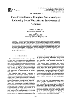False Forest History, Complicit Social Analysis