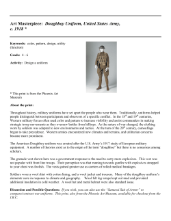 Art Masterpiece: Doughboy Uniform, United States Army, c. 1918 *