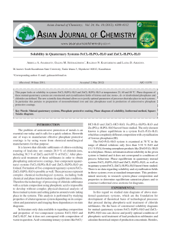 Solubility in Quaternary Systems FeCl2-H3PO4