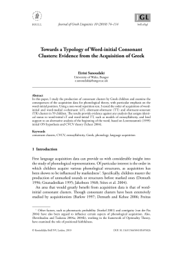 Towards a Typology of Word-initial Consonant Clusters: Evidence