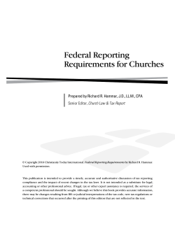 Federal Reporting Requirements for Churches
