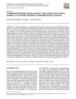 Traditional Knowledge Systems and the Conservation