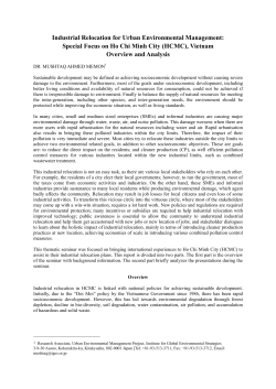 Industrial Relocation for Urban Environmental Management: Special