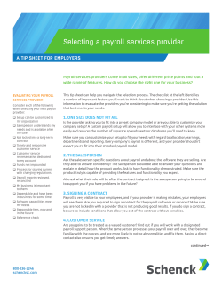 Selecting a payroll services provider