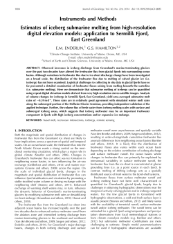 Instruments and Methods Estimates of iceberg submarine melting