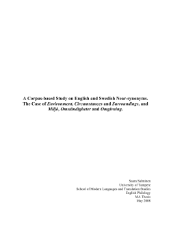 A Corpus-based Study on English and Swedish Near