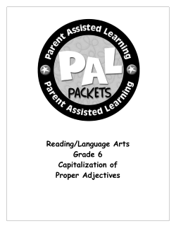Reading/Language Arts Grade 6 Capitalization of Proper Adjectives