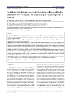 The Relationship Between Academic Motivation and General Health