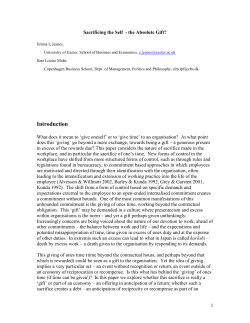 Sacrificing the Self