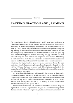 Packing fraction and Jamming
