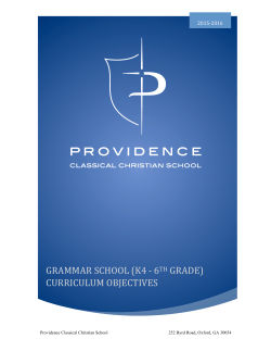 grammar school (k4 -‐ 6th grade) curriculum objectives