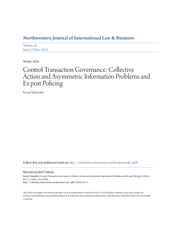 Control Transaction Governance: Collective Action and Asymmetric