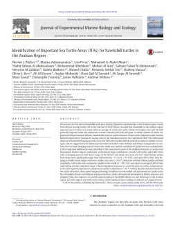Identification of Important Sea Turtle Areas (ITAs) for hawksbill