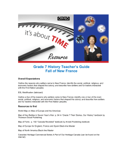 Grade 7 History Teacher`s Guide Fall of New France