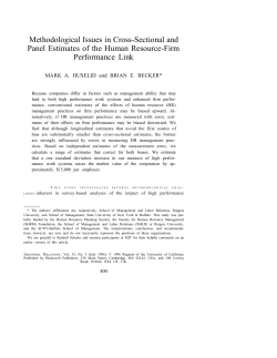 Methodological Issues in Cross-Sectional and Panel
