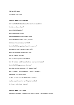 FAQ FairMail Cards Last update: June 2016 FAIRMAIL: ABOUT THE