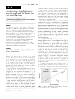 Increasing resource specialization among competitors