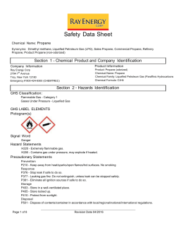 Propane SDS - Ray Energy