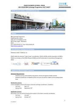 ESADE BUSINESS SCHOOL, SPAIN 2017/2018 BBA Exchange