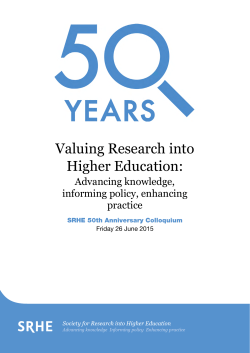 SRHE 50th Anniversary Colloquium (June 2015)