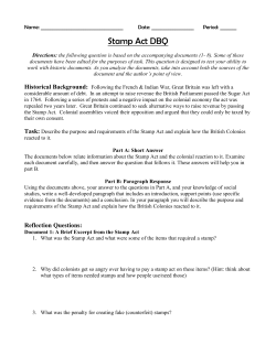 Stamp Act DBQ