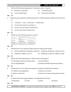 1. Which of the following endoparasites of humans does show