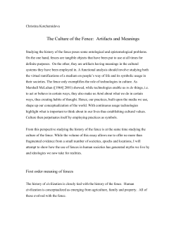 The Culture of the Fence: Artifacts and Meanings